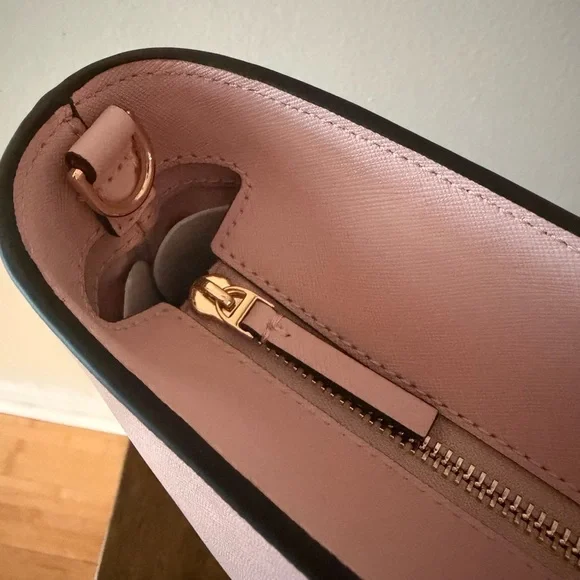 NWT Tory Burch Emerson Saffiano Leather Small Tote in Pink Quartz - Picture 9 of 16